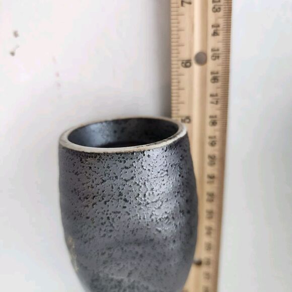 Utsuwa No Yakata Japanese Sake Set Dispenser 4 Cups Black Ceramic New In Box - Picture 11 of 16